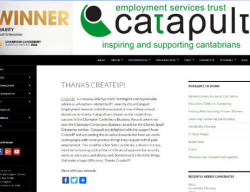 Catapult Employment Services thanks CreateIP